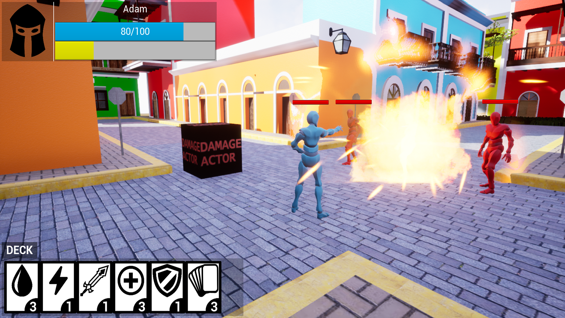 Fully functional battle system with each card functioning as attacks.