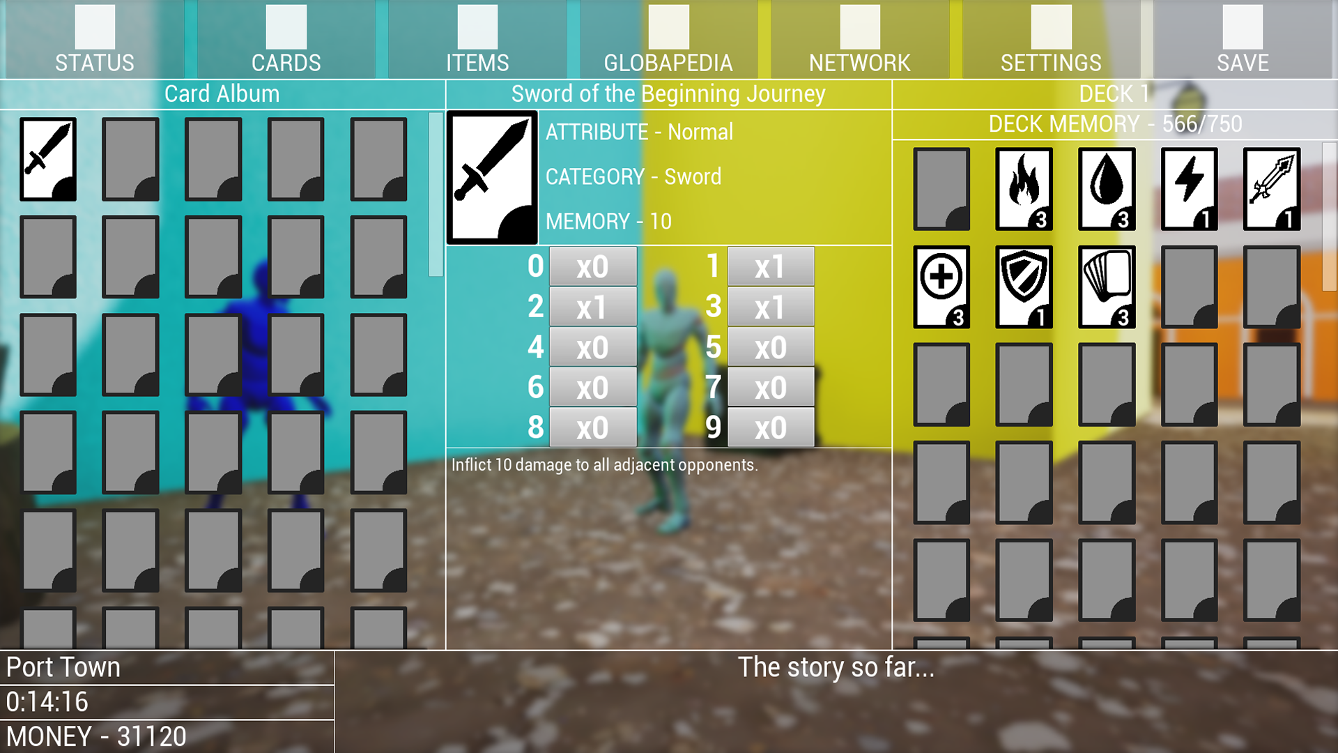 Deck overview screen. Players can modify their decks to prepare for battles.